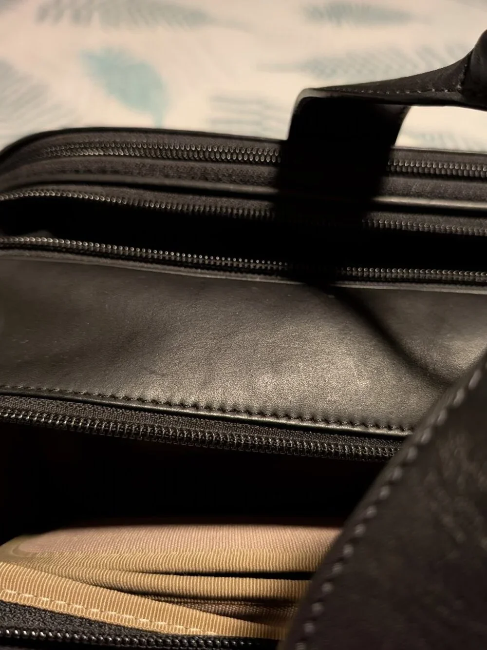 Hartmann Briefcase, Advisor Series, Black Belting Leather, Triple Compartment